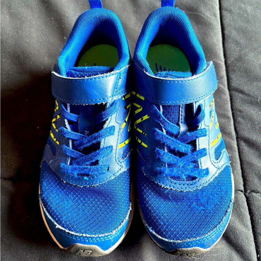 New Balance - kids sneakers - size 1 - blue w/neon green - worn for ~ 6 months